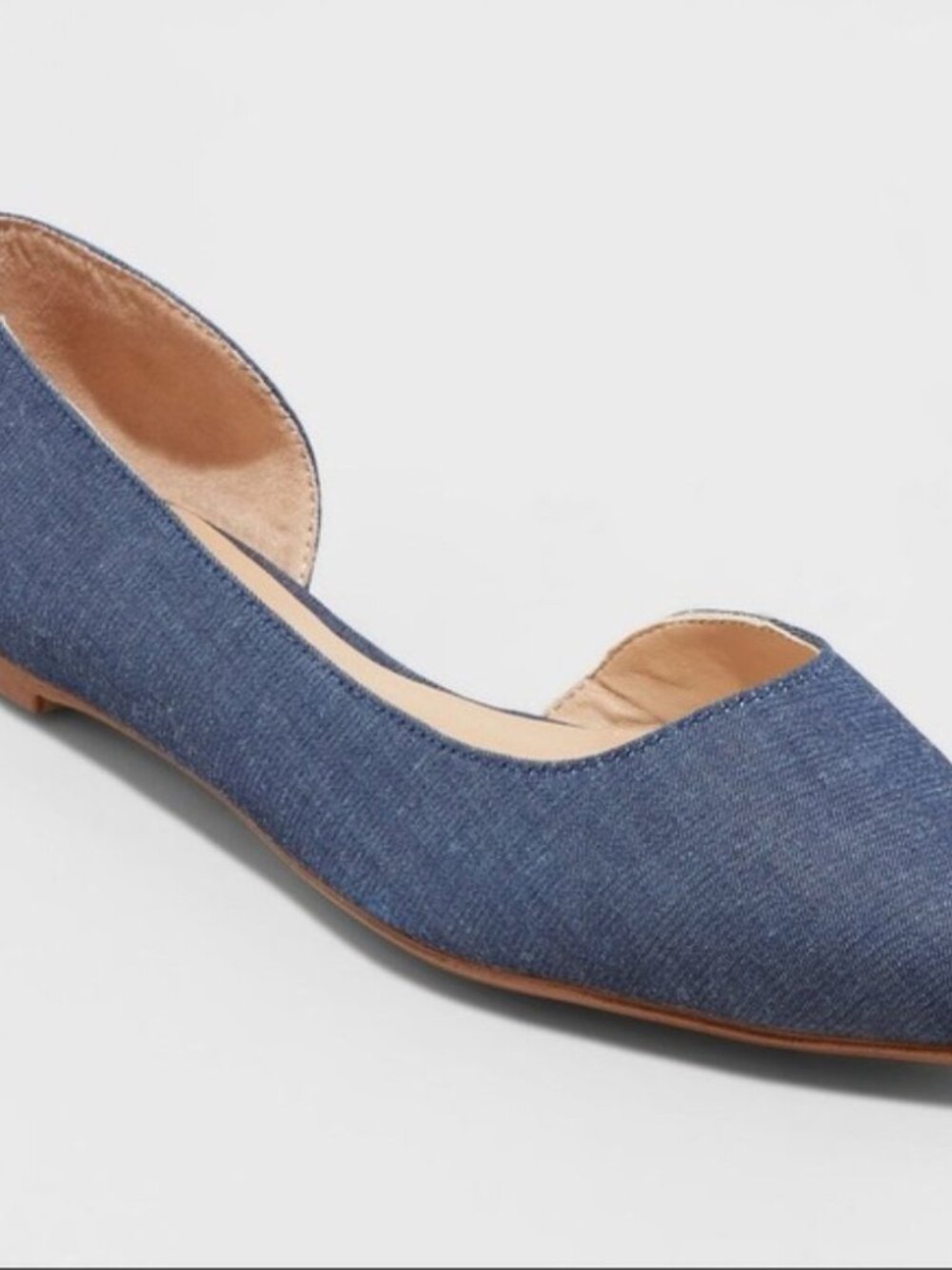 A New Day Womens Mohana Dorsay Pointed Toe Ballet Flats, Size 10 Blue NWT